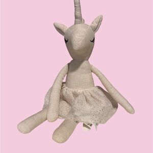 Source Unknown Cream Unicorn Plush with Glitter Skirt